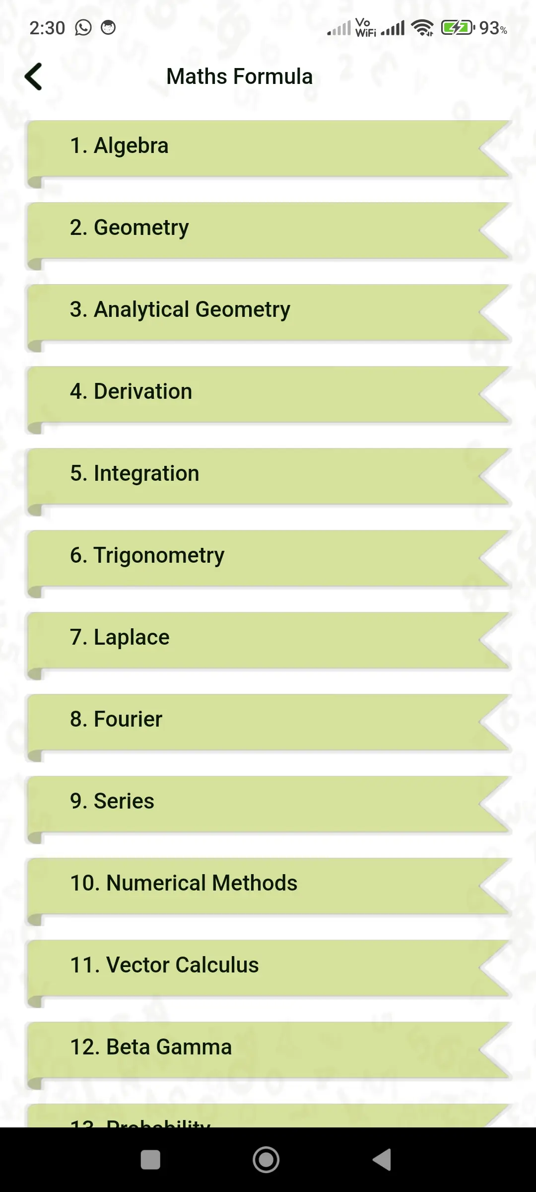 All Math Formulas app app screenshot 2 for Android & iOS