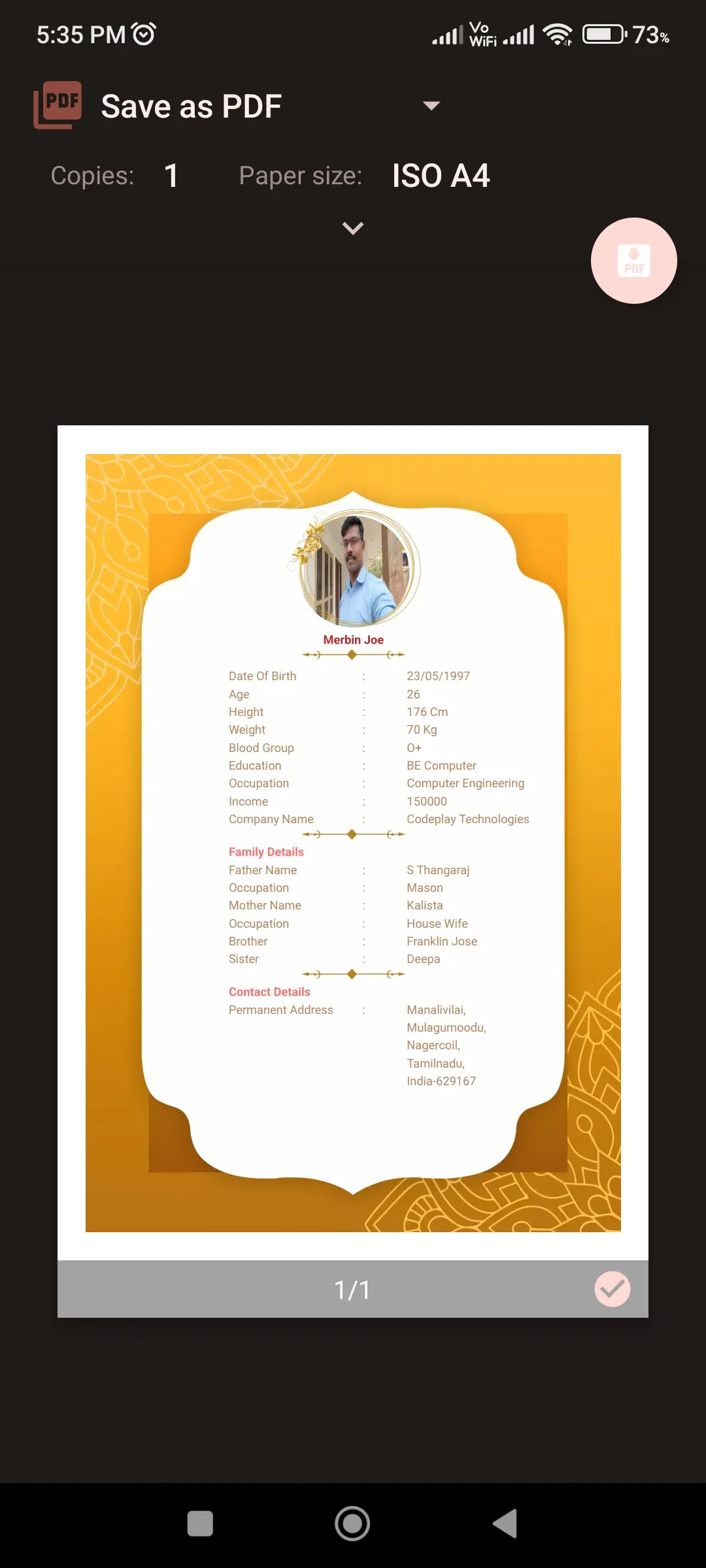 Marriage biodata profile maker app screenshot 10 for Android & iOS