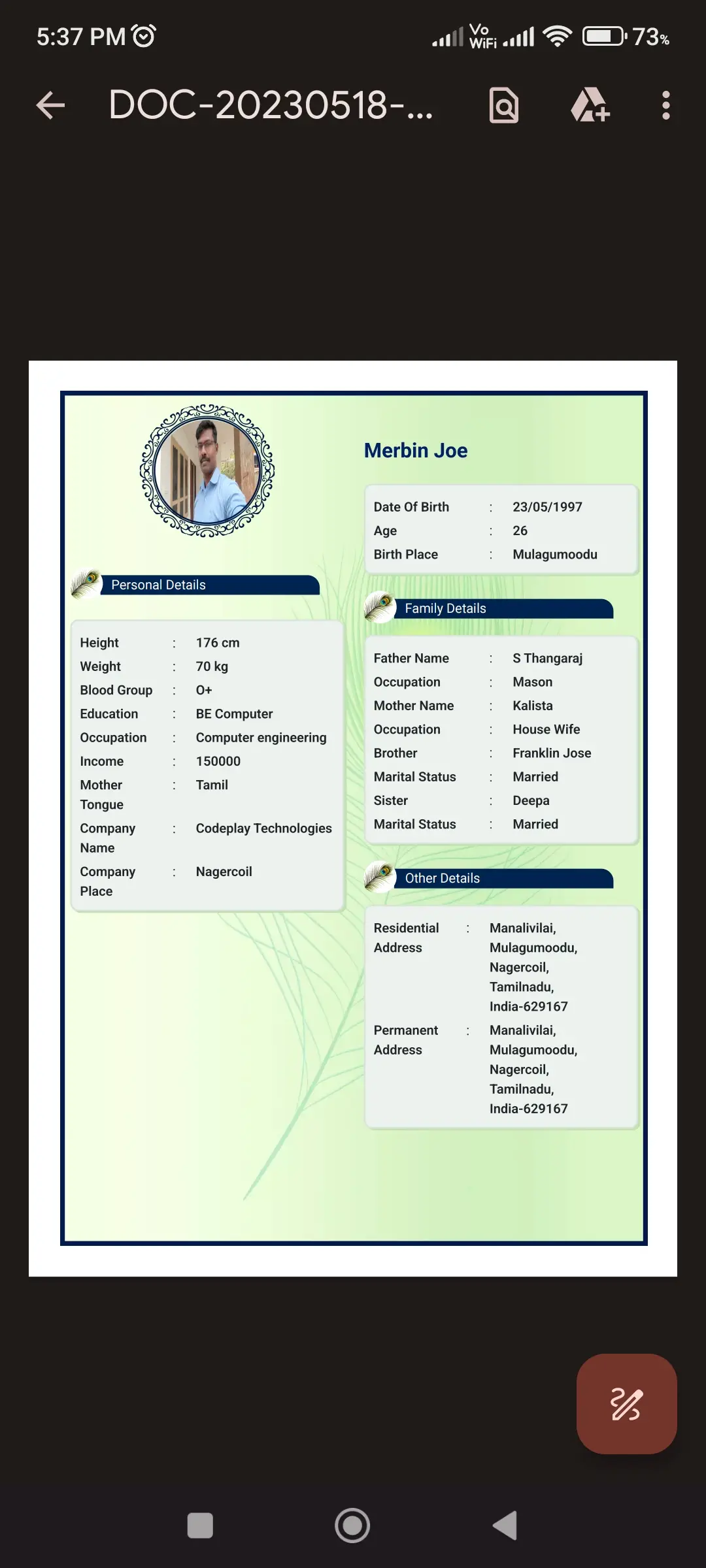 Marriage biodata profile maker app screenshot 11 for Android & iOS