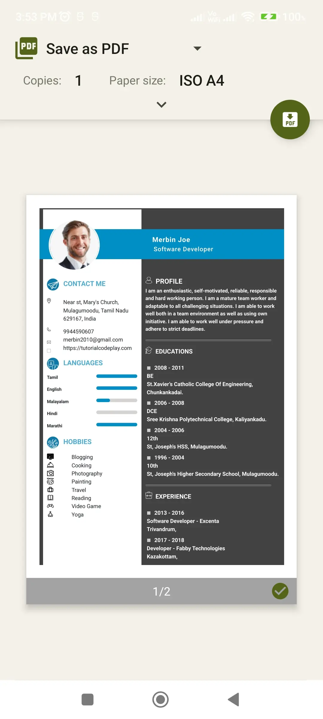 Resume maker - CV builder app screenshot 10 for Android & iOS