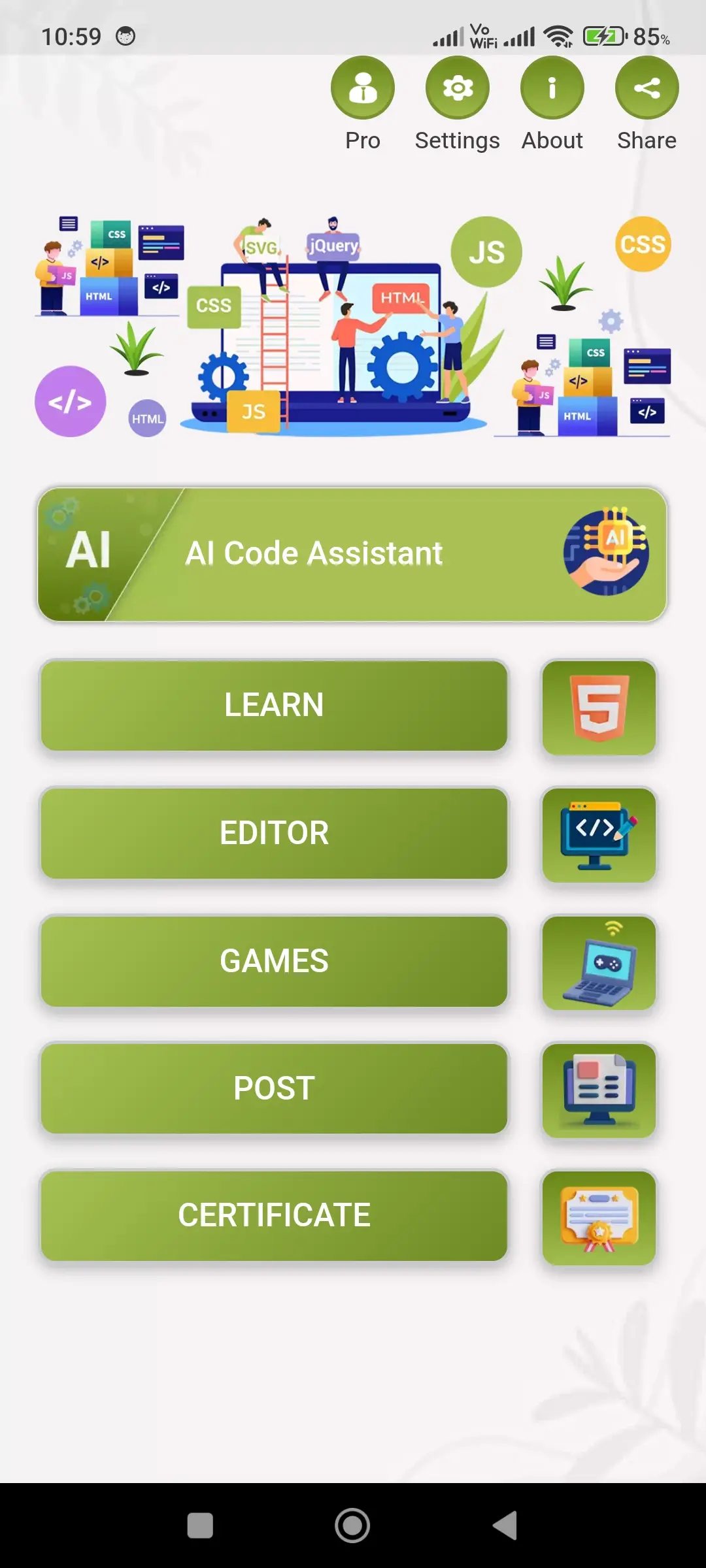 HTML Code Play app screenshot 3 for Android