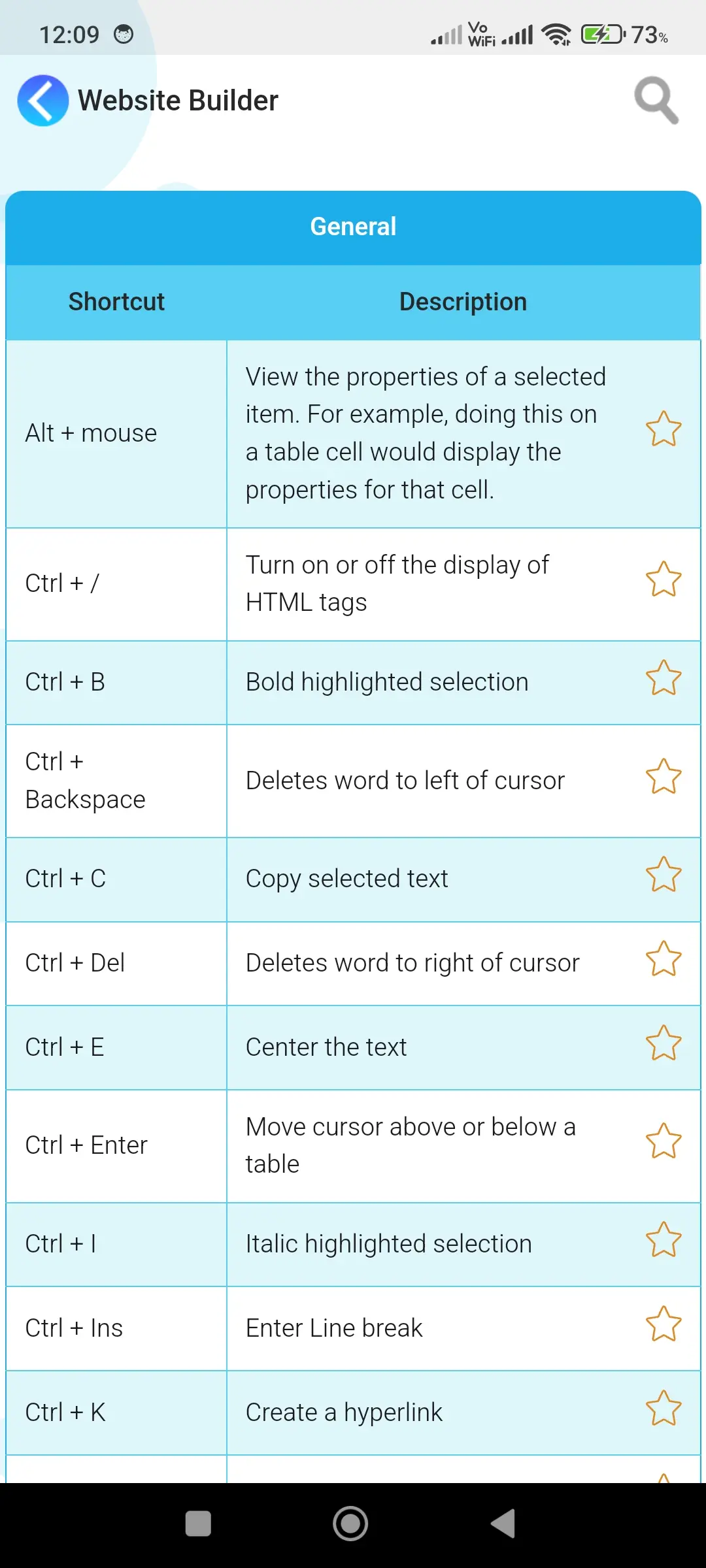 Computer keyboard shortcut key app screenshot 5 for Android & iOS