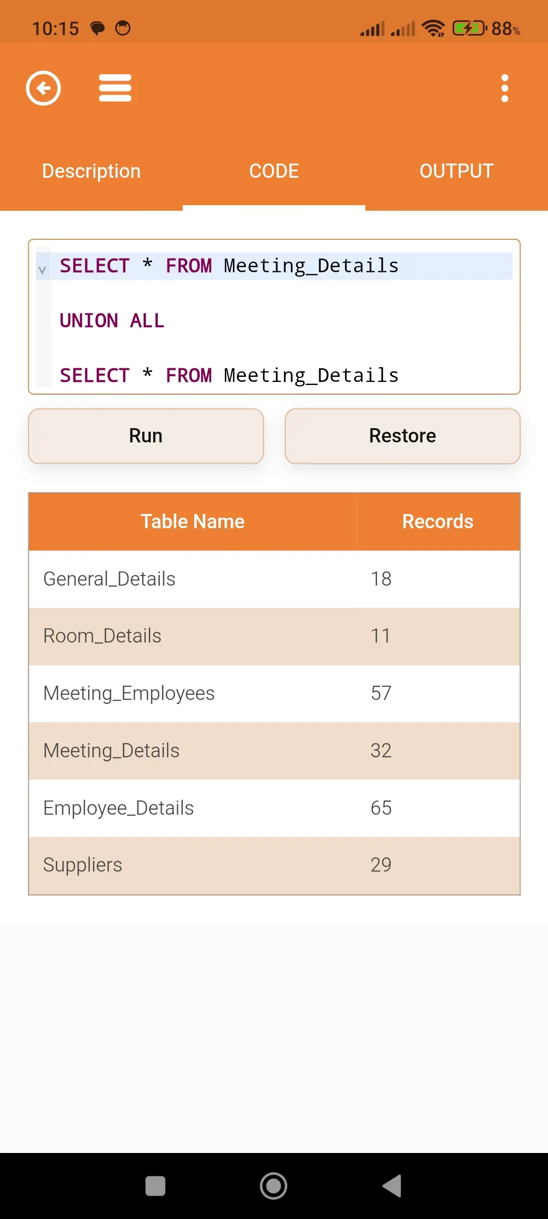 SQL Code Play app screenshot 9 for Android & iOS