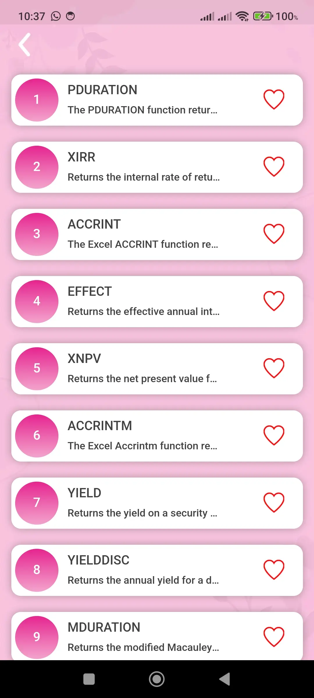 Excel formulas and tips app screenshot 3 for Android